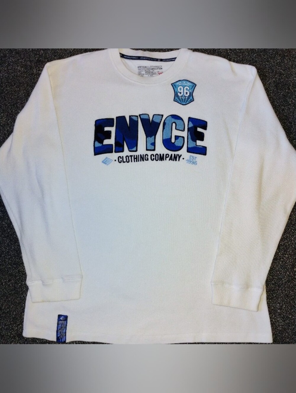 VTG Enyce Men’s 2XL Thermal Long Sleeve Waffle Cotton Streetwear Hip Hop Y2K.